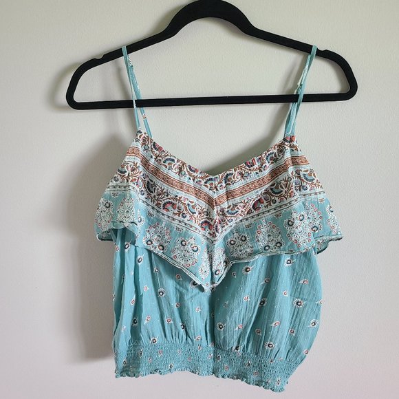 Blue Paisley American Eagle Summer Tank Top - Picture 1 of 3